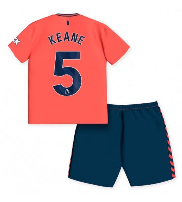 Everton Michael Keane #5 Borta Kläder Barn 2023-24 Kortärmad (+ Korta byxor)